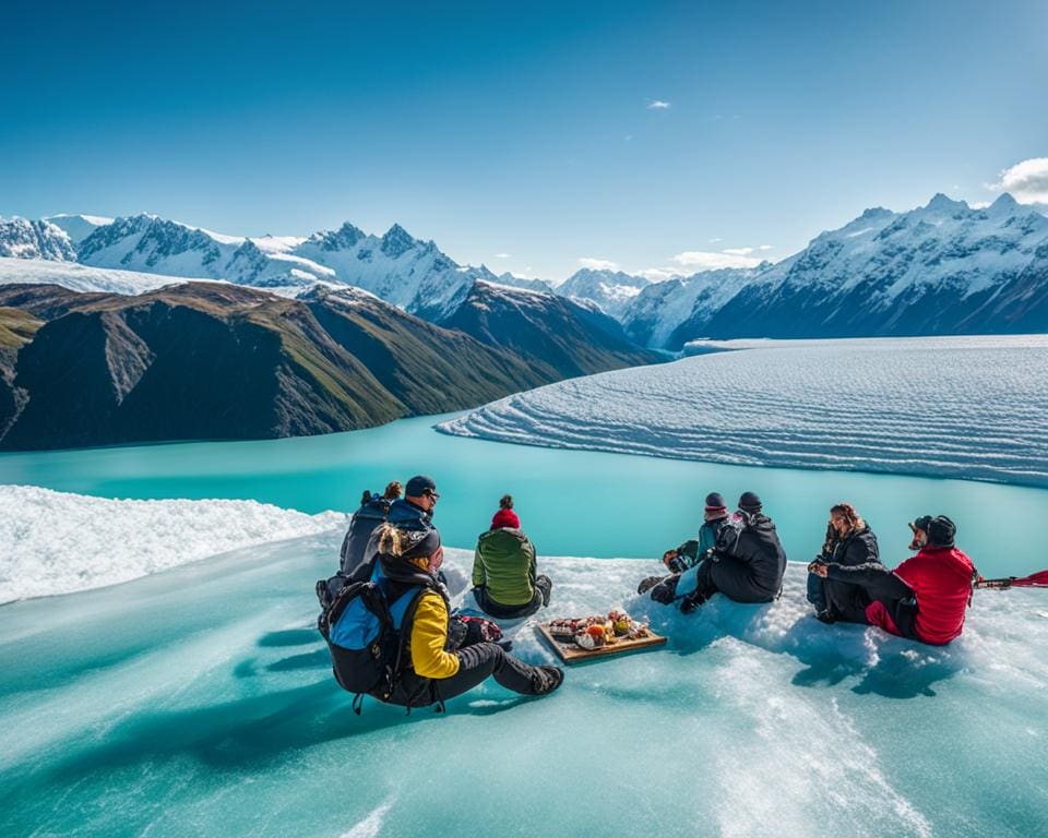 Gletsjer picknick Nieuw-Zeeland