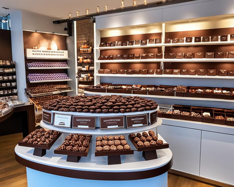 Proef chocolade in Brugge, België