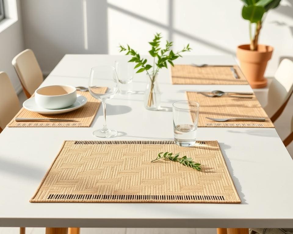 Duurzame placemats voor een moderne eettafel