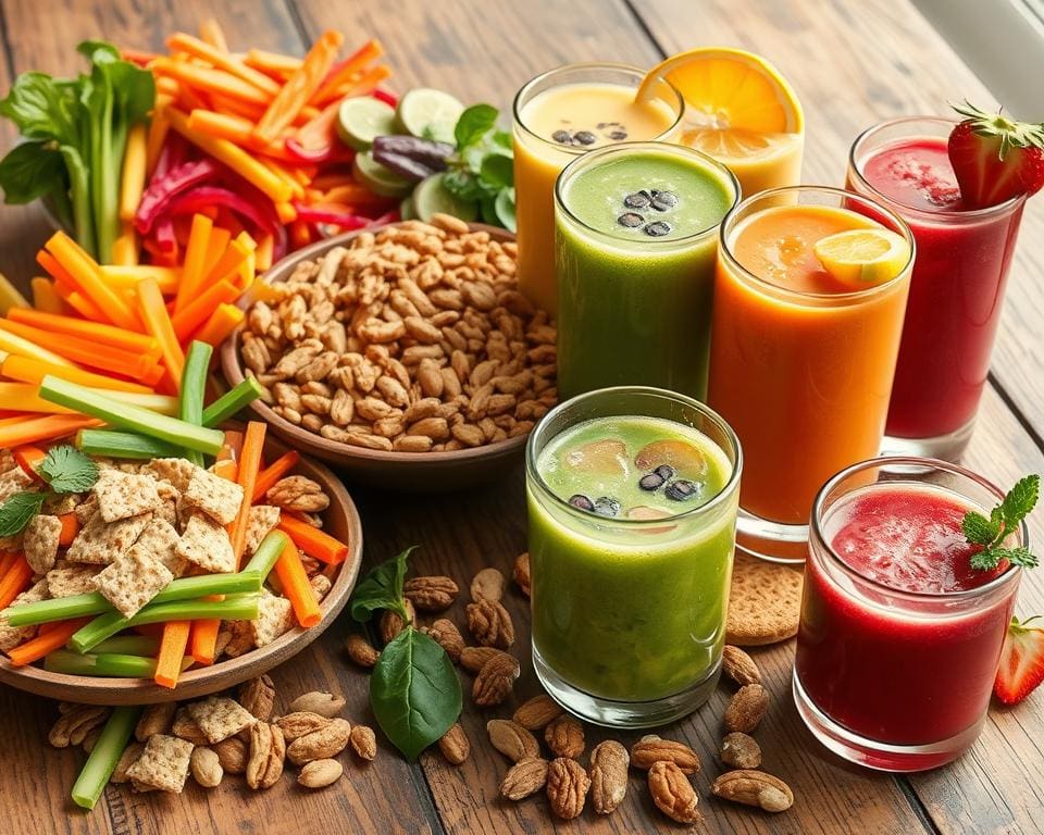 vezelrijke snacks en energierijke smoothies