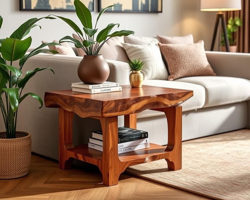 Voeg karakter toe met een sidetable van mangohout