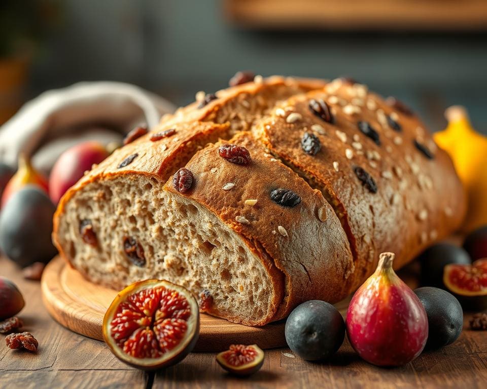 Volkoren zuurdesembrood met rozijnen en vijgen