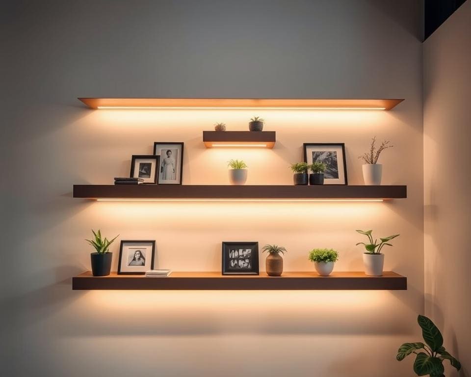 Wandplanken met verlichting voor extra sfeer