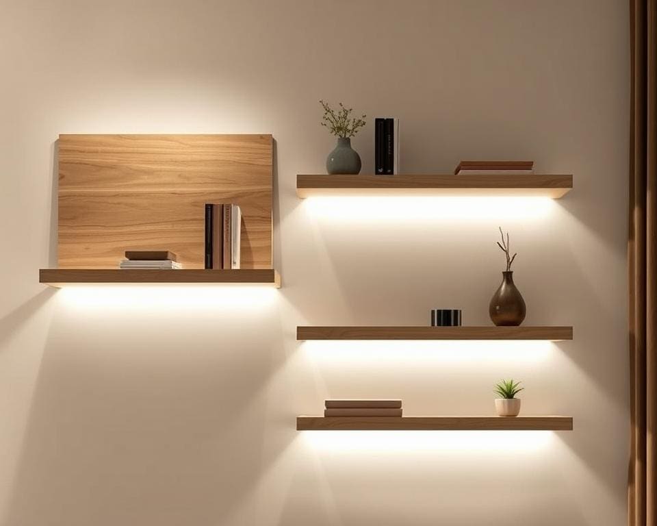 wandplanken met LED-verlichting