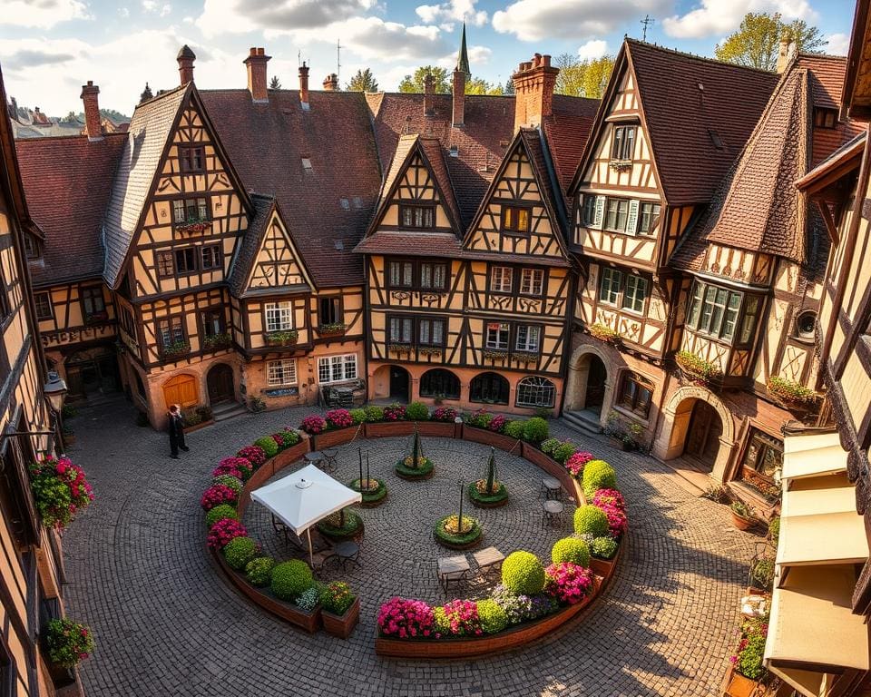 Eguisheim – Cirkelvormige vakwerkbetovering 🇫🇷