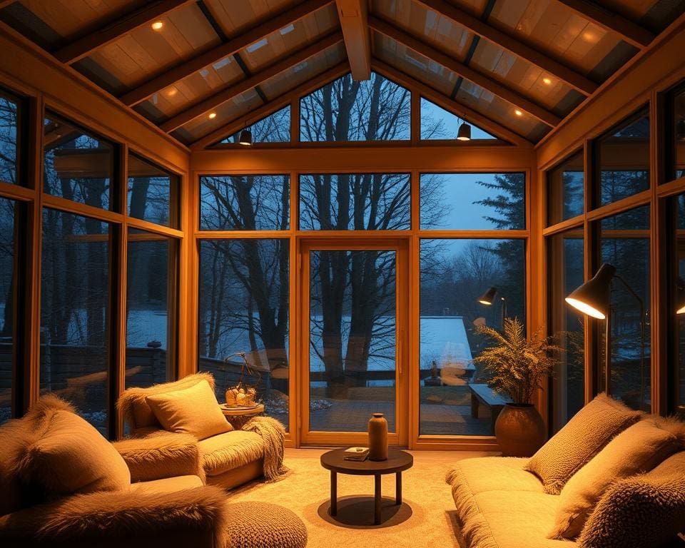 Verlichting in glasruimte