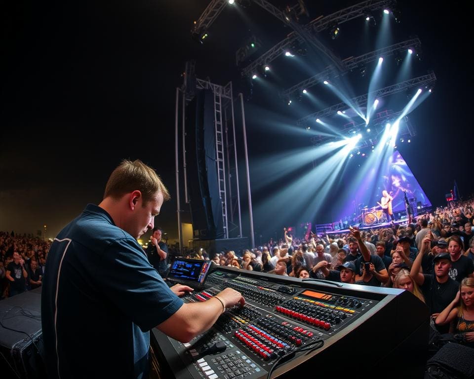 Hoe werkt een geluidstechnicus op een festival?