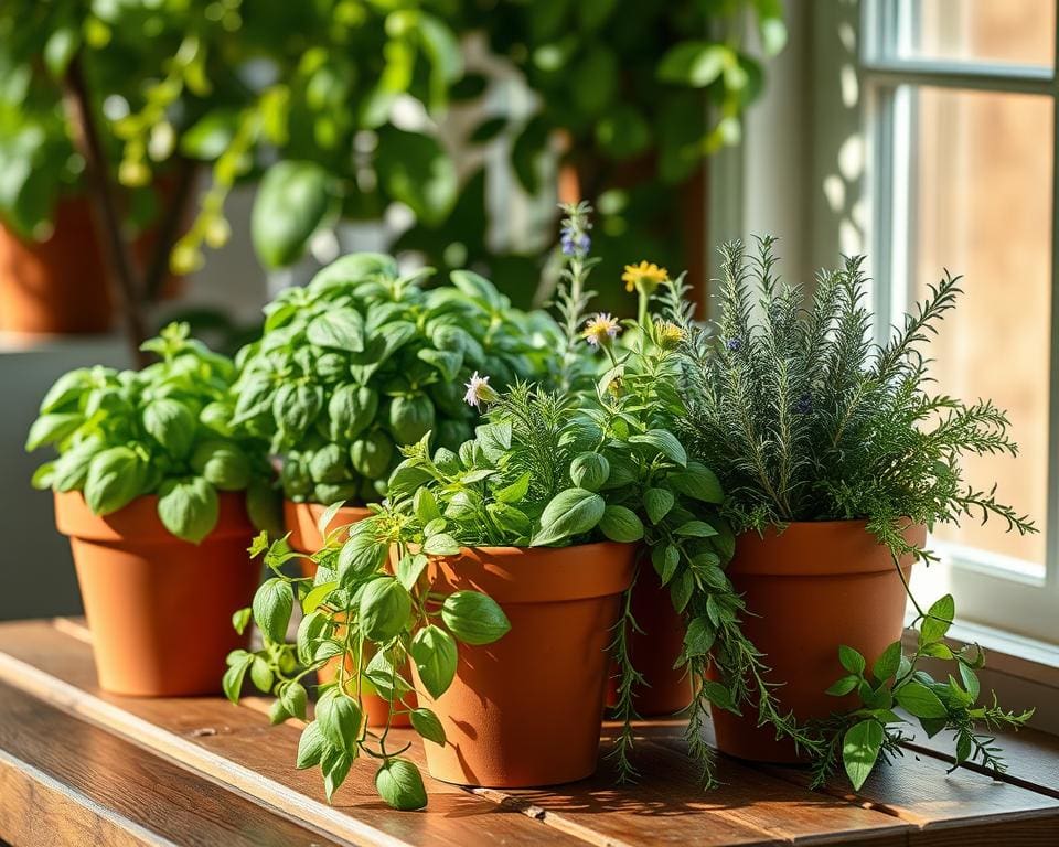 Kun je een kruidentuin maken in bloempotten?