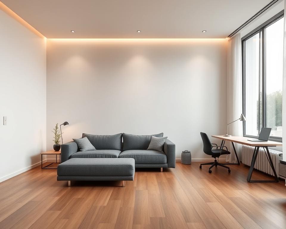 Hoe richt je een woonkamer met scheidingswand in?