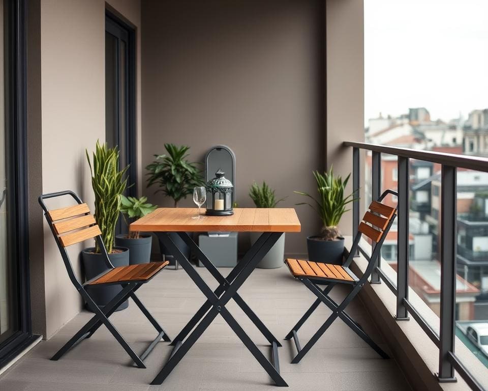 opvouwbare stoelen en balkon tafels