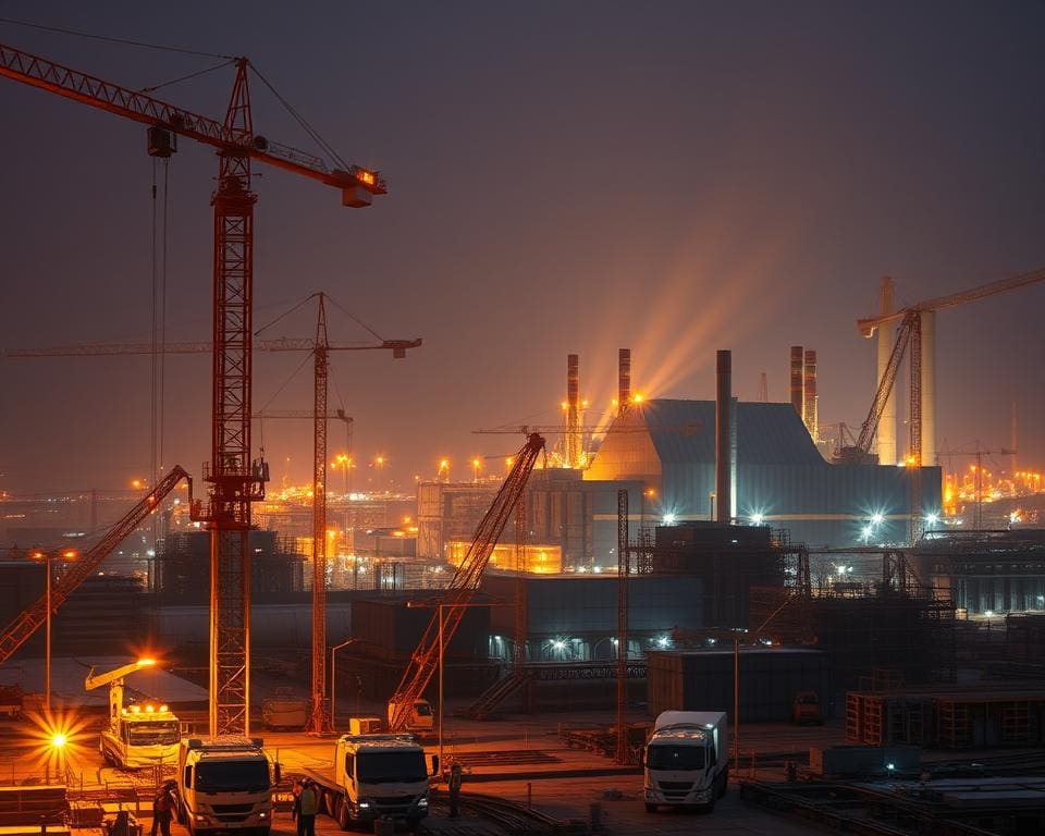 Industriële bouwprojecten en moderne technologie