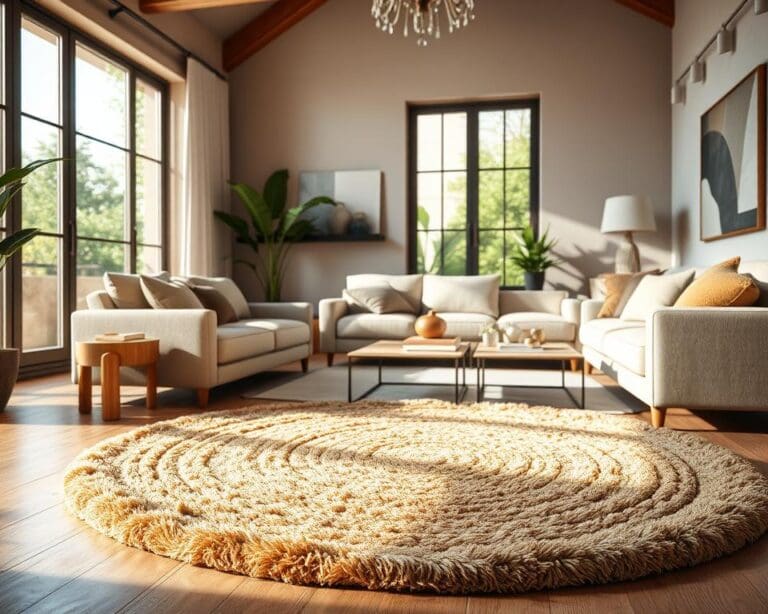 Waarom werkt een rond vloerkleed zo sfeervol?