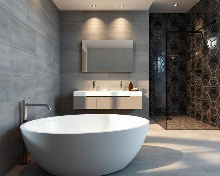 Welke badkamertegels geven een moderne uitstraling?